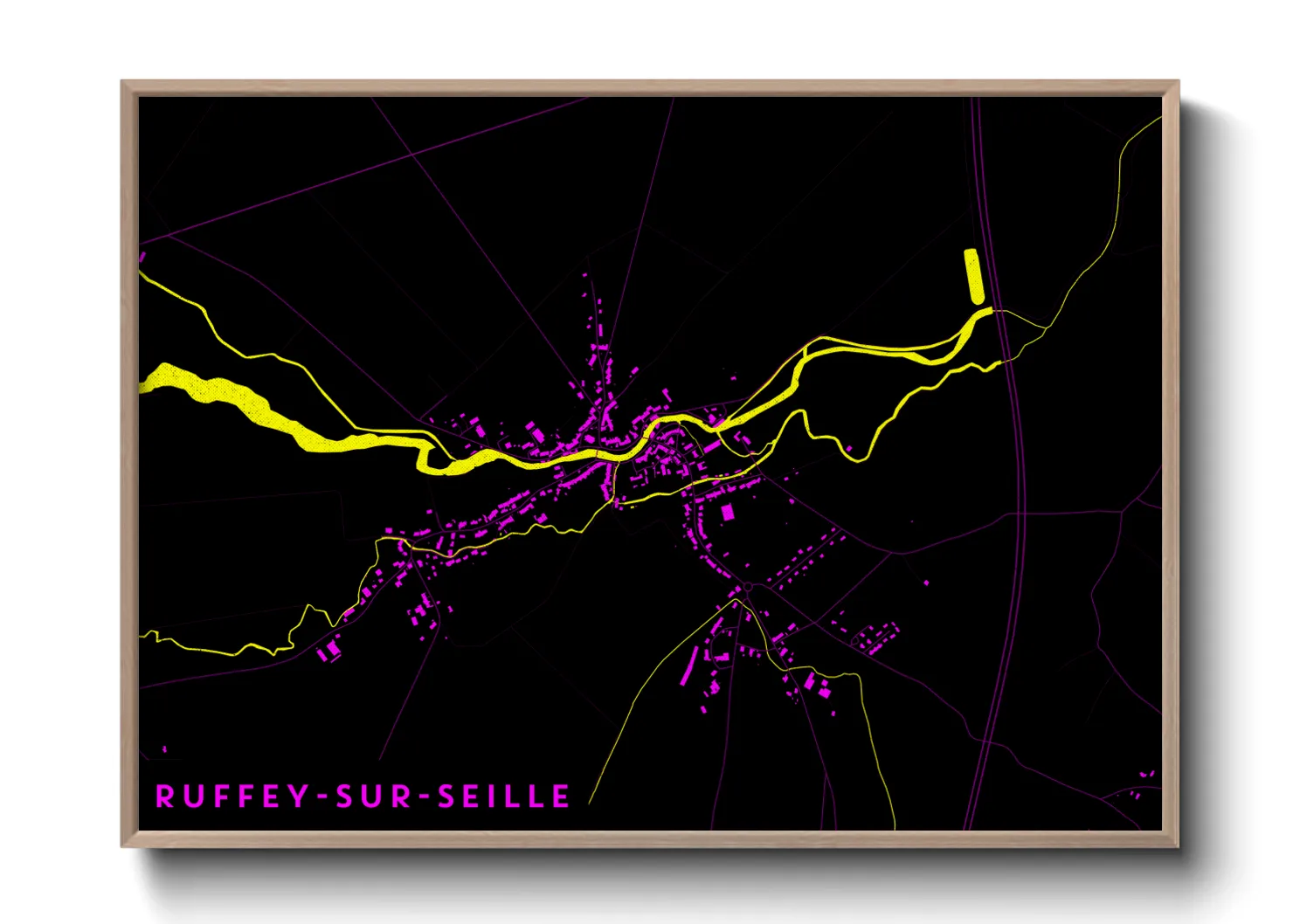Une affiche de carte sur Ruffey-sur-Seille
