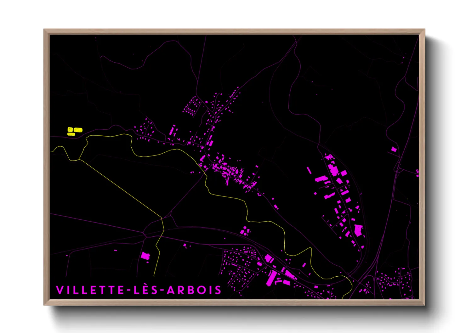 Une affiche de carte sur Villette-lès-Arbois