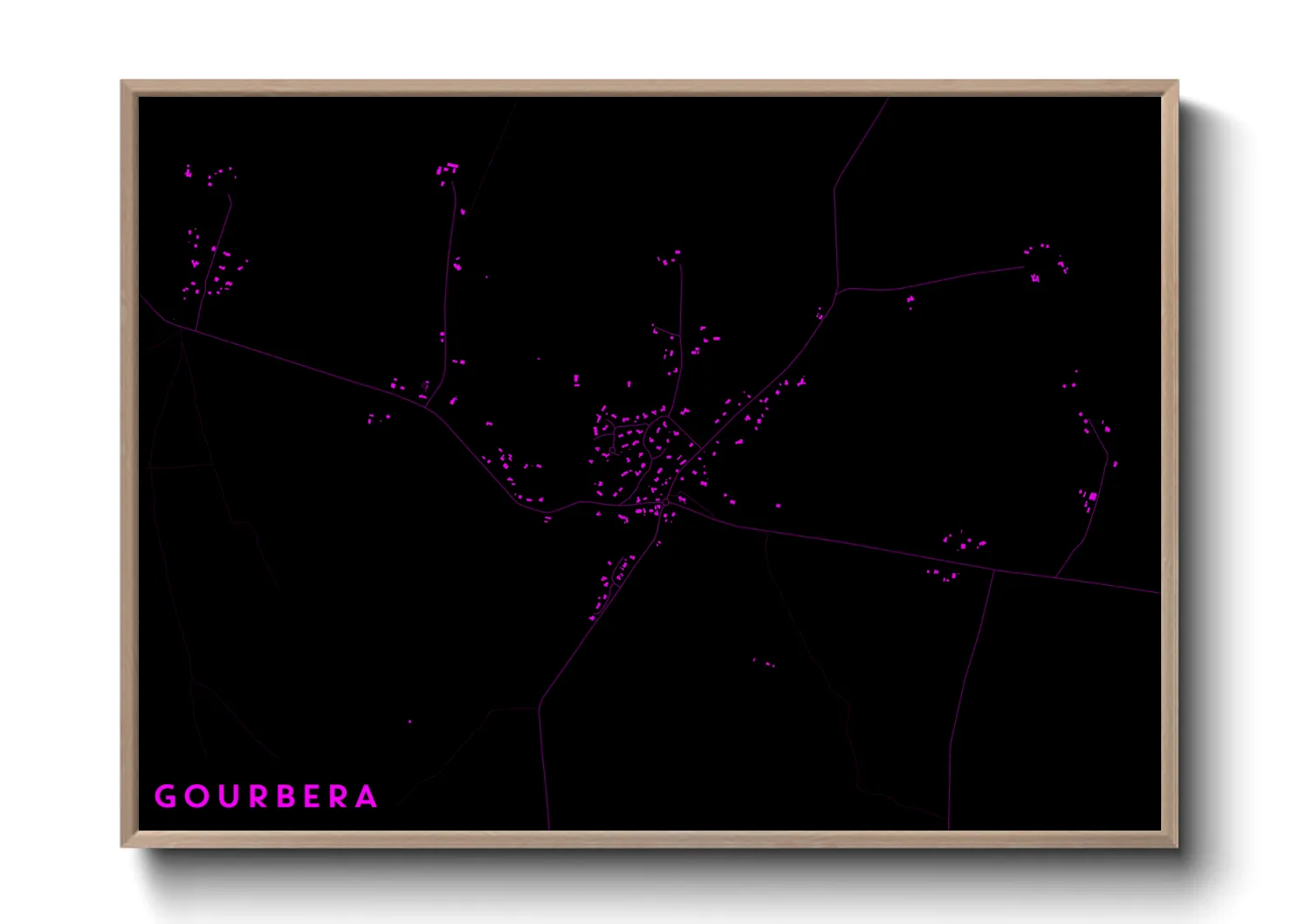 Une affiche de carte sur Gourbera
