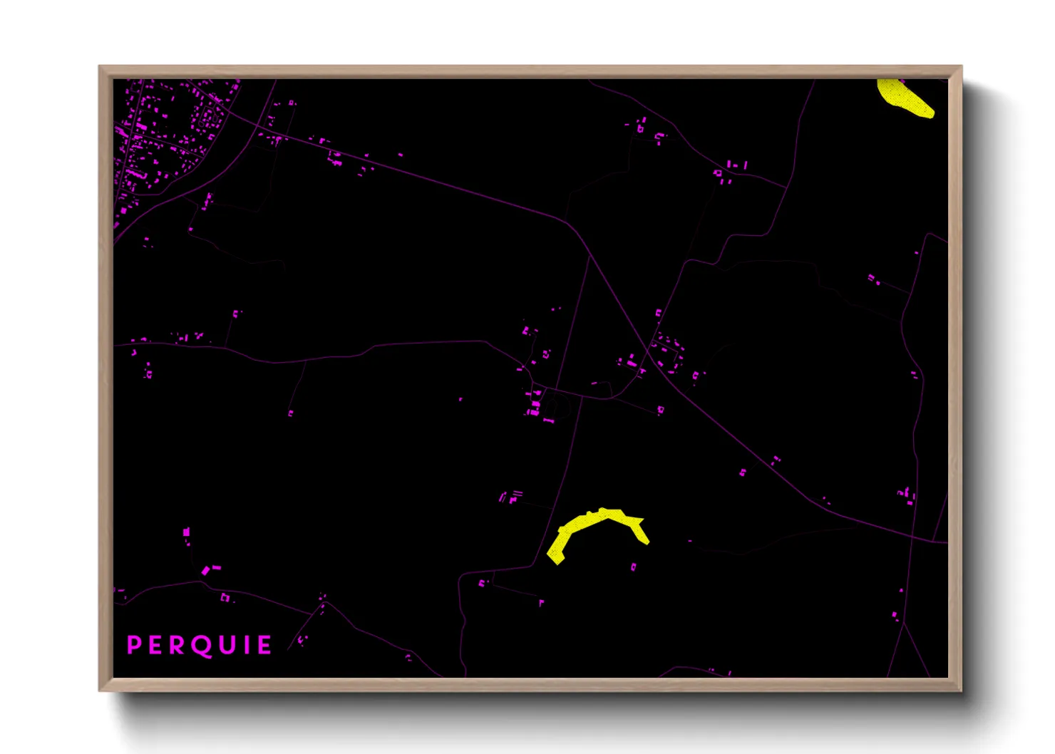 Une affiche de carte sur Perquie