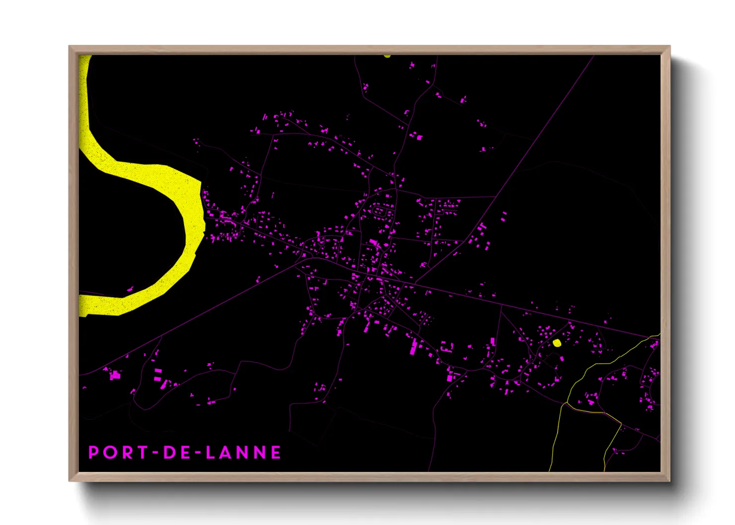 Une affiche de carte sur Port-de-Lanne