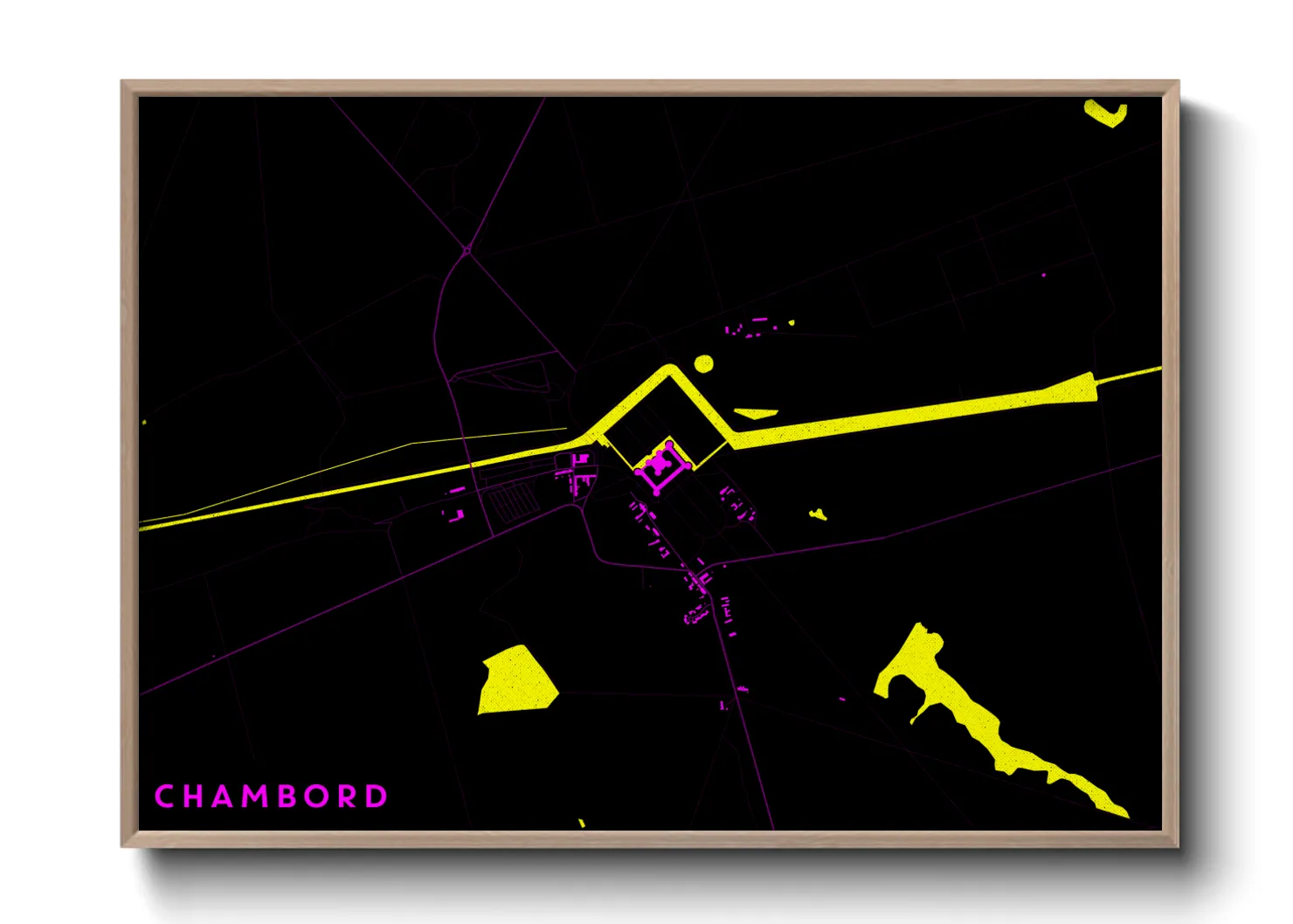 Une affiche de carte sur Chambord