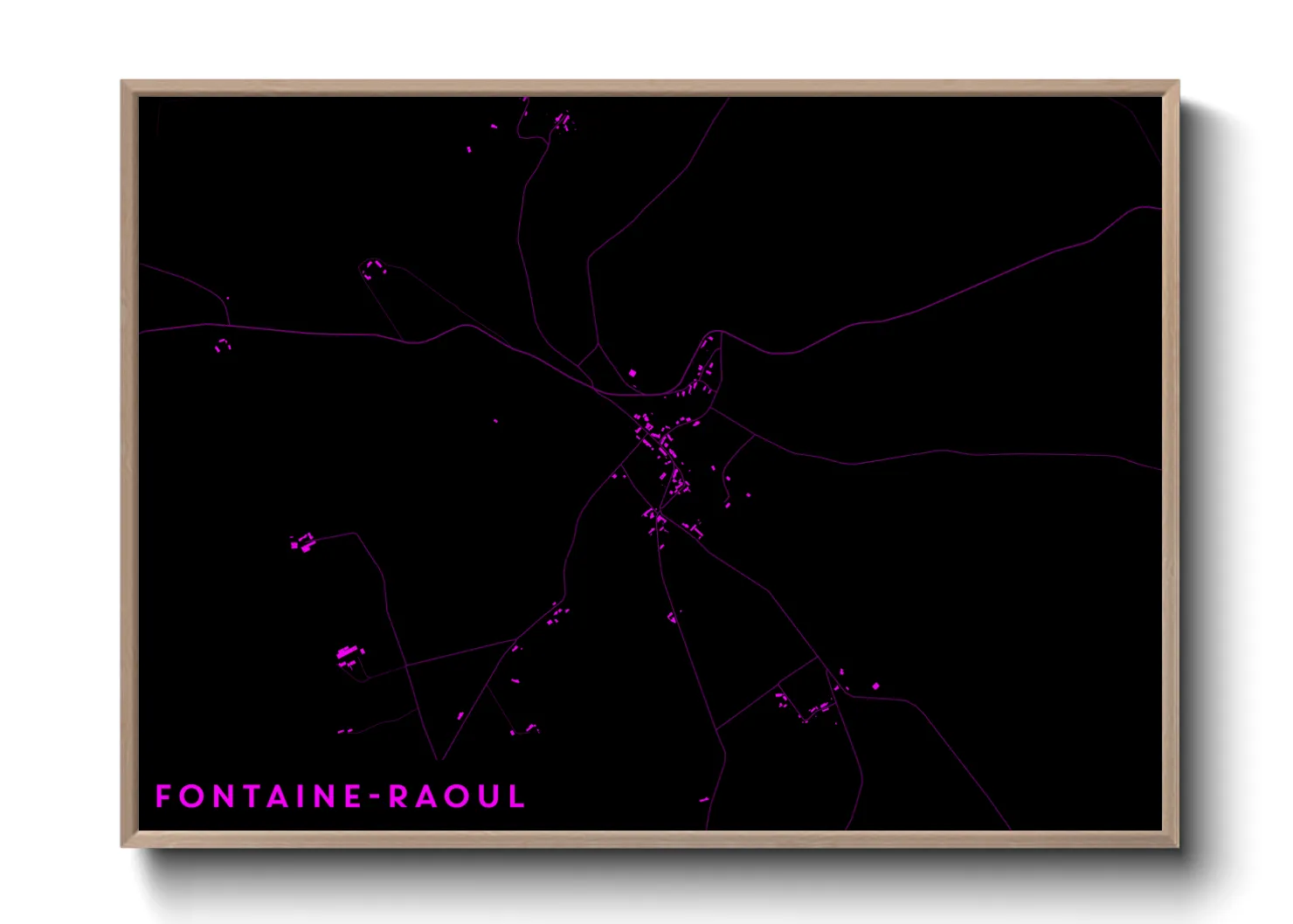 Une affiche de carte sur Fontaine-Raoul