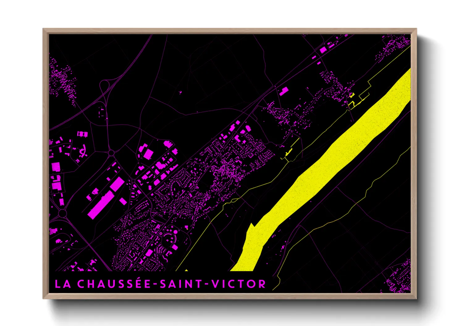 Une affiche de carte sur La Chaussée-Saint-Victor