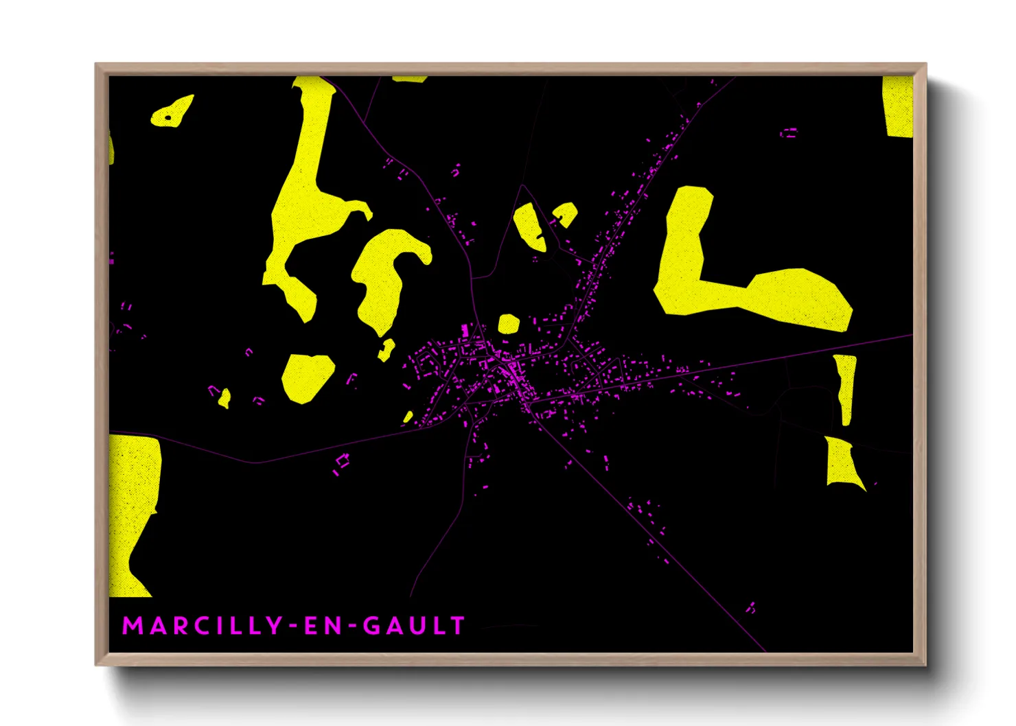Une affiche de carte sur Marcilly-en-Gault