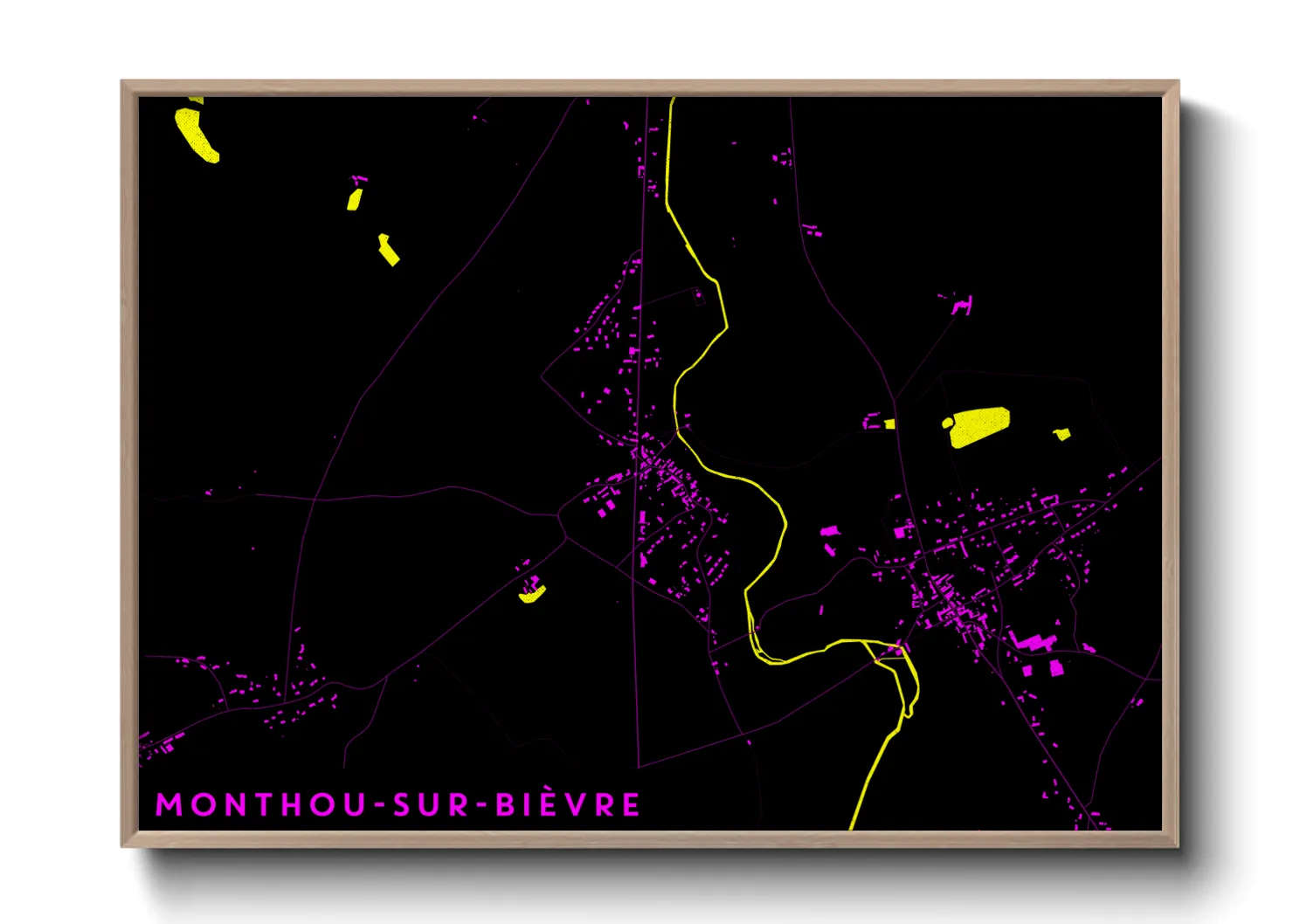 Une affiche de carte sur Monthou-sur-Bièvre