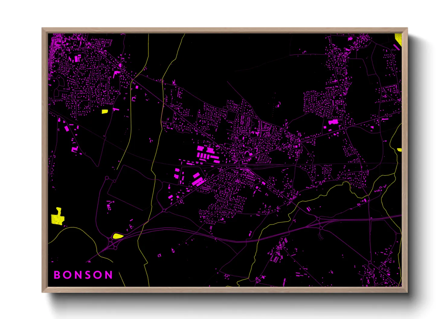 Une affiche de carte sur Bonson
