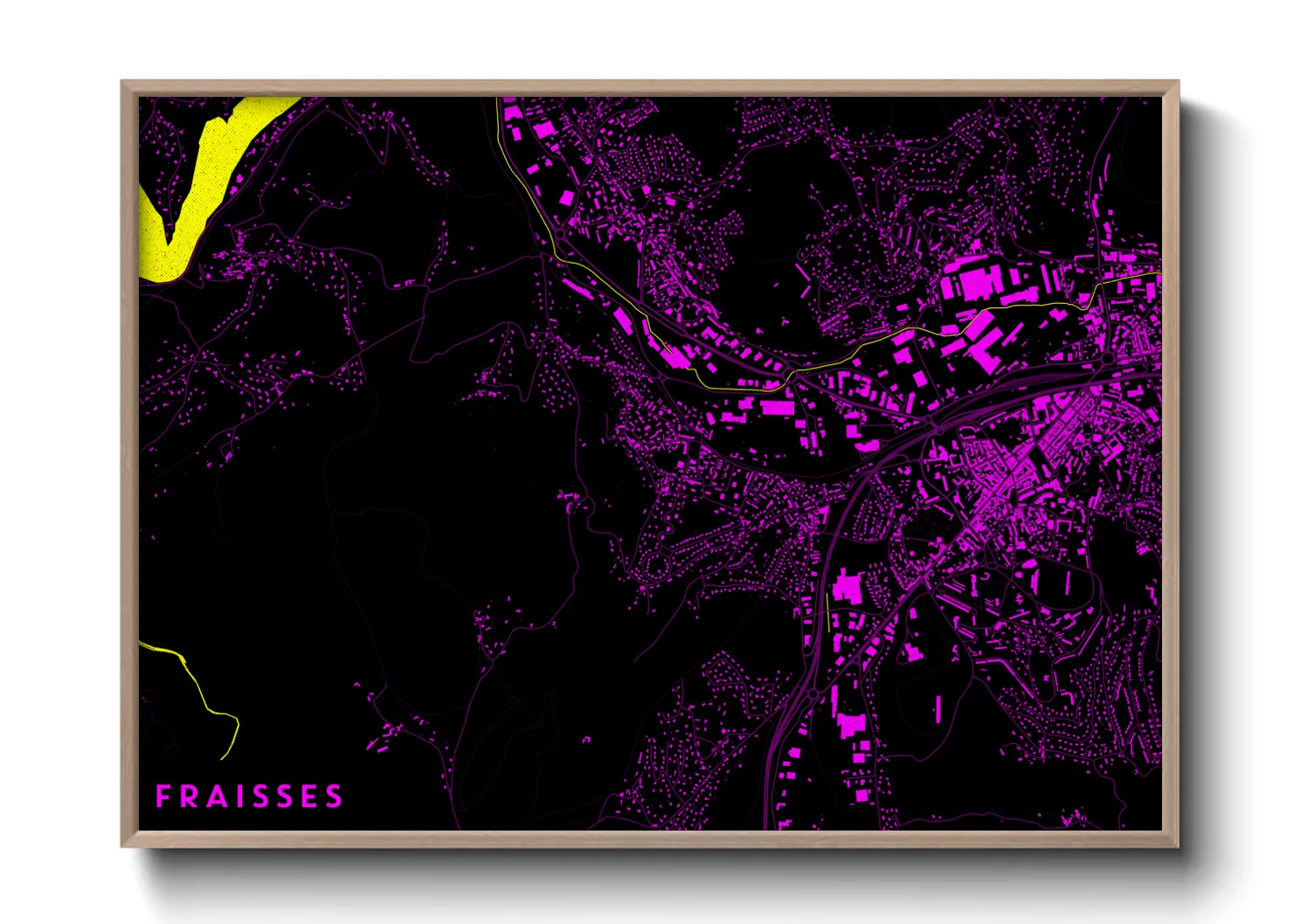 Une affiche de carte sur Fraisses