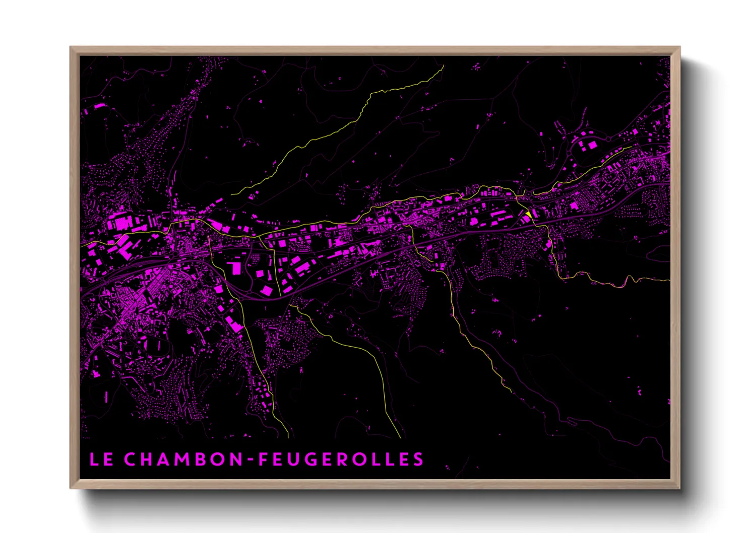 Une affiche de carte sur Le Chambon-Feugerolles