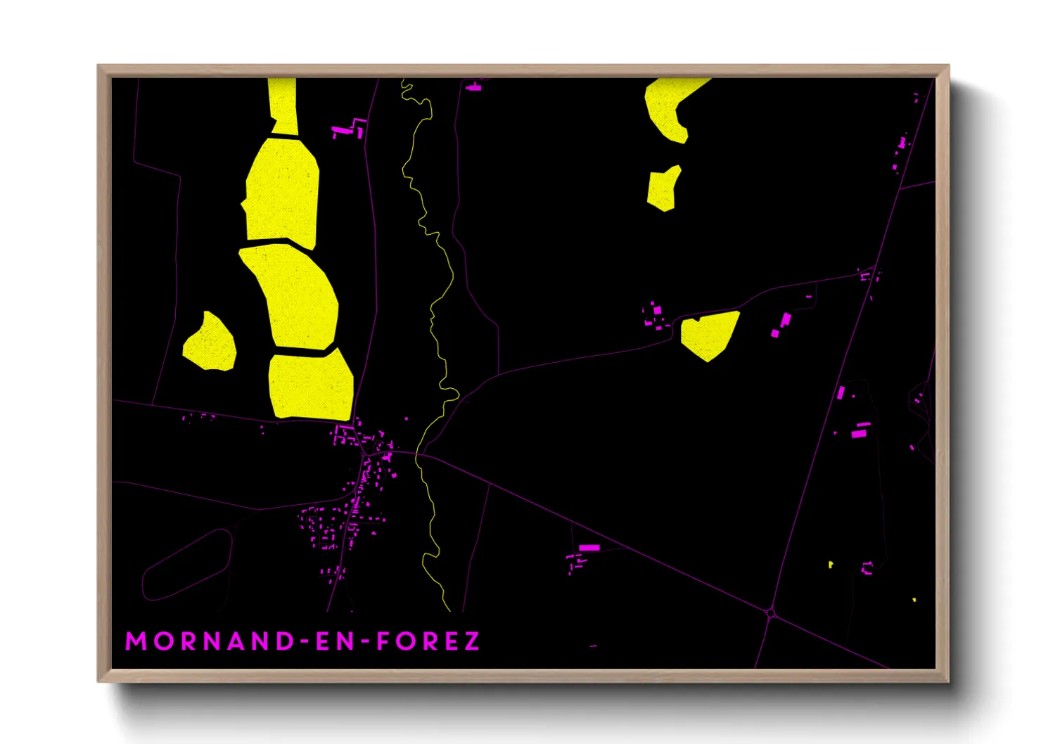 Une affiche de carte sur Mornand-en-Forez