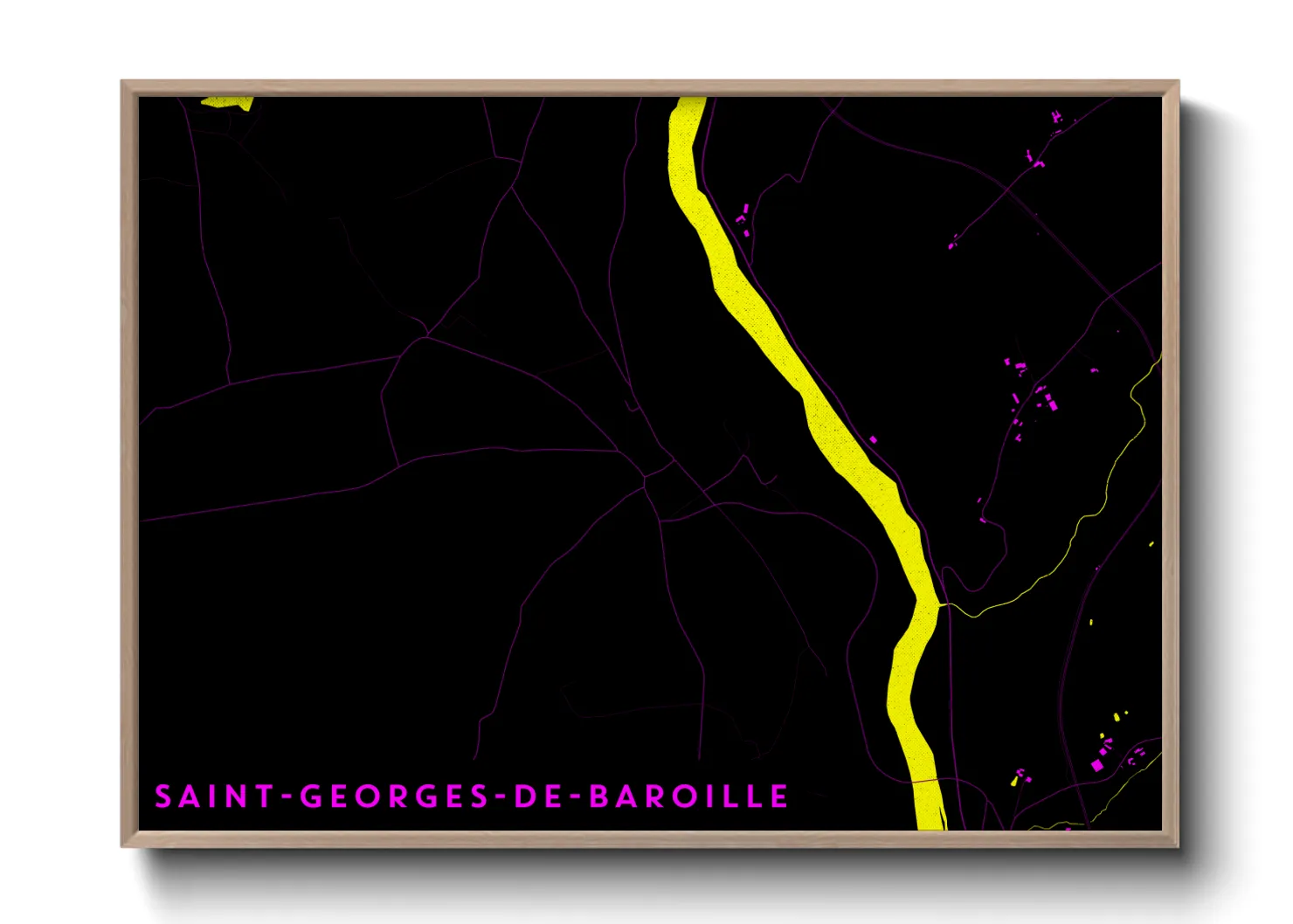 Une affiche de carte sur Saint-Georges-de-Baroille