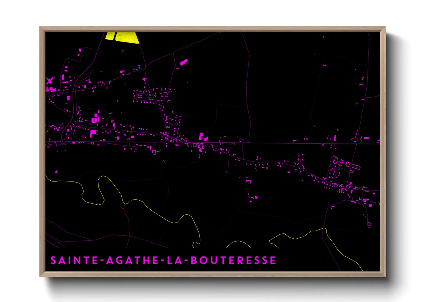 Une affiche de carte sur Sainte-Agathe-la-Bouteresse