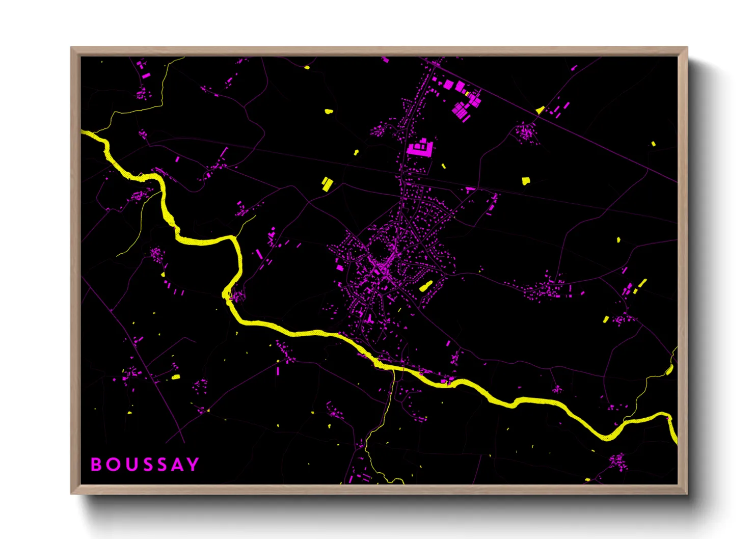Une affiche de carte sur Boussay