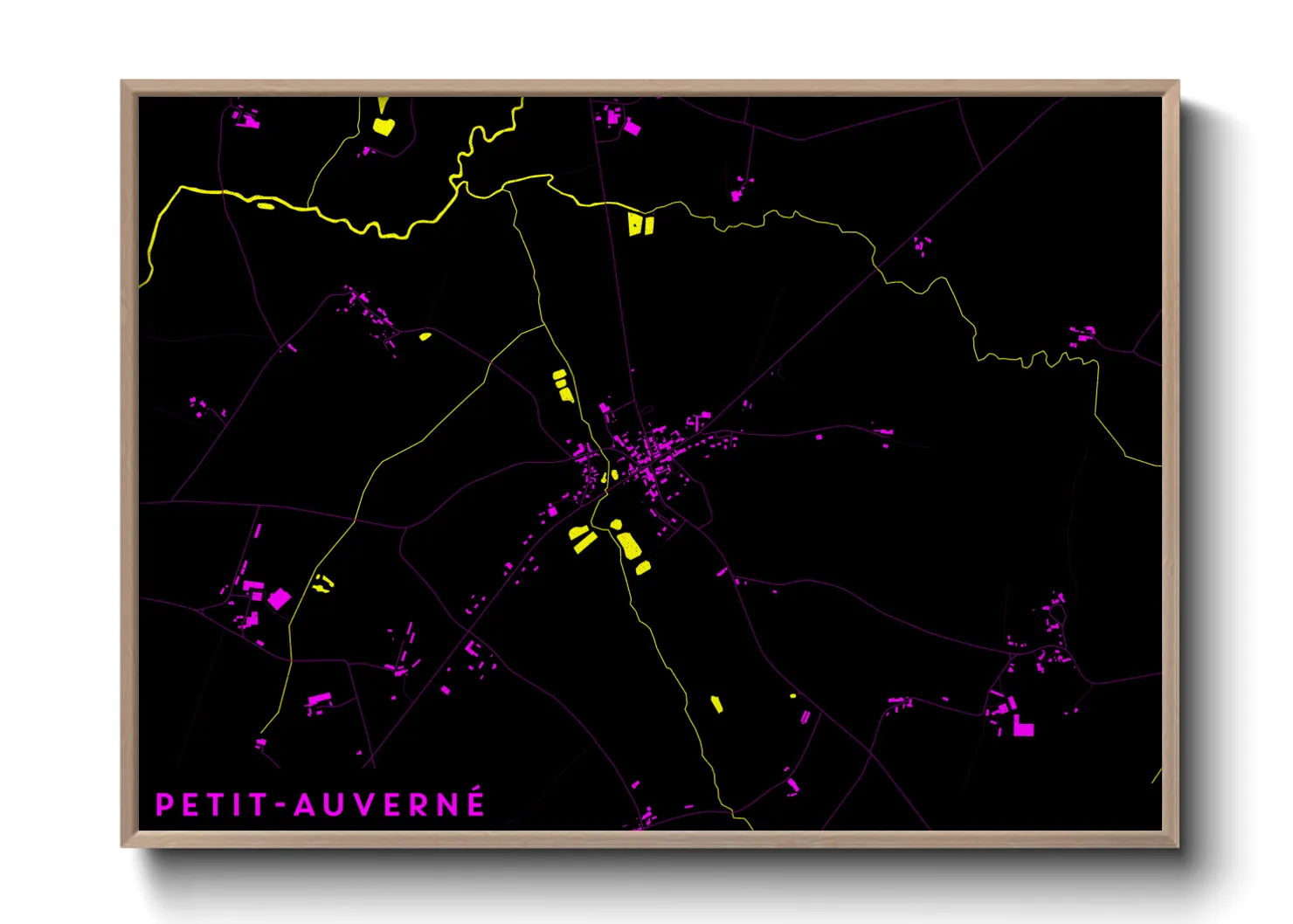 Une affiche de carte sur Petit-Auverné