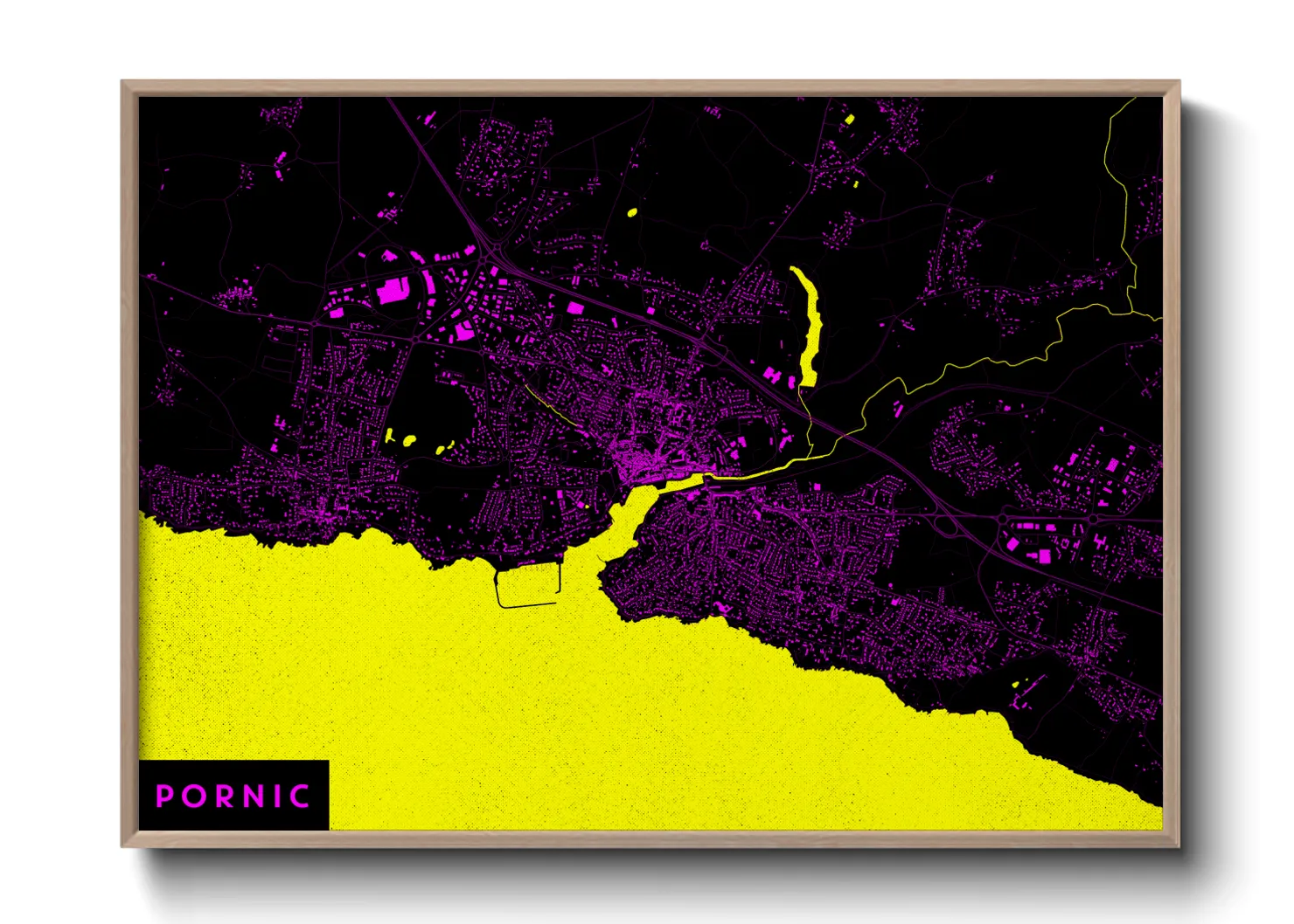 Une affiche de carte sur Pornic