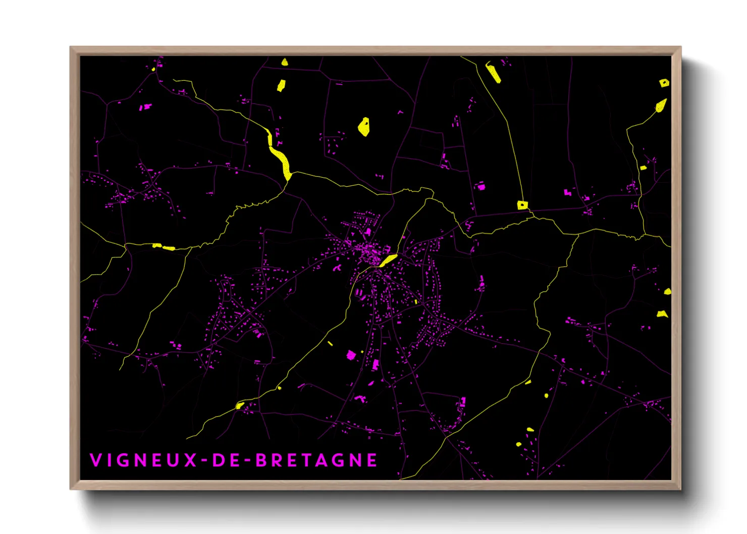 Une affiche de carte sur Vigneux-de-Bretagne
