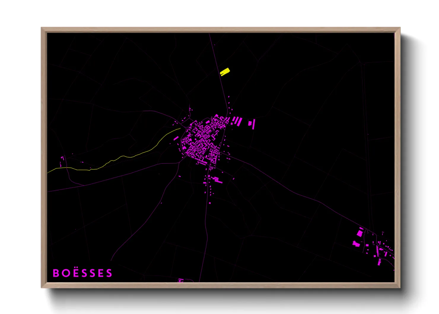 Une affiche de carte sur Boësses