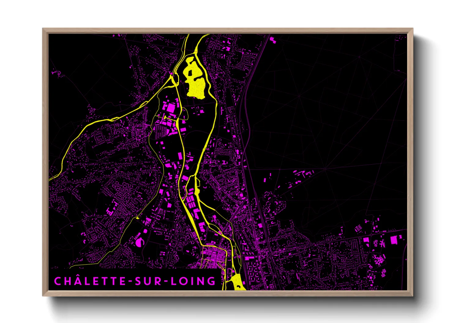 Une affiche de carte sur Châlette-sur-Loing