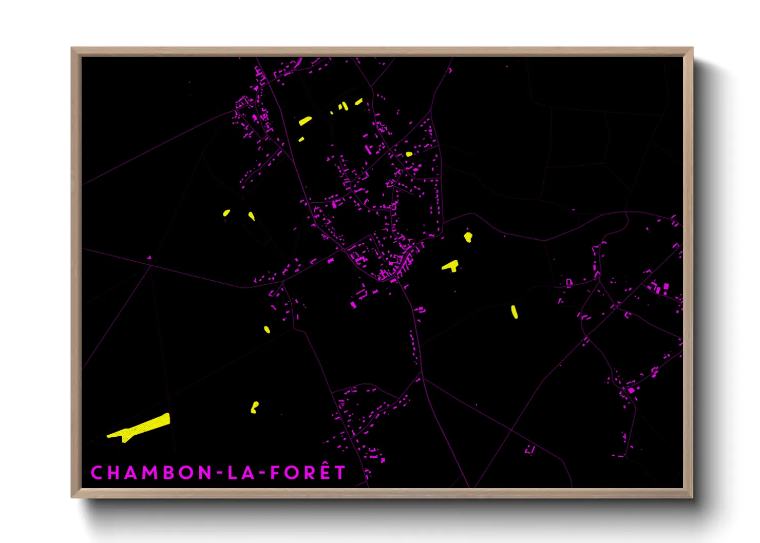 Une affiche de carte sur Chambon-la-Forêt