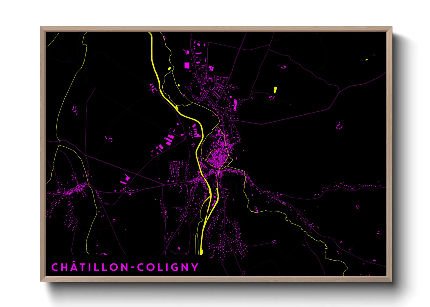 Une affiche de carte sur Châtillon-Coligny