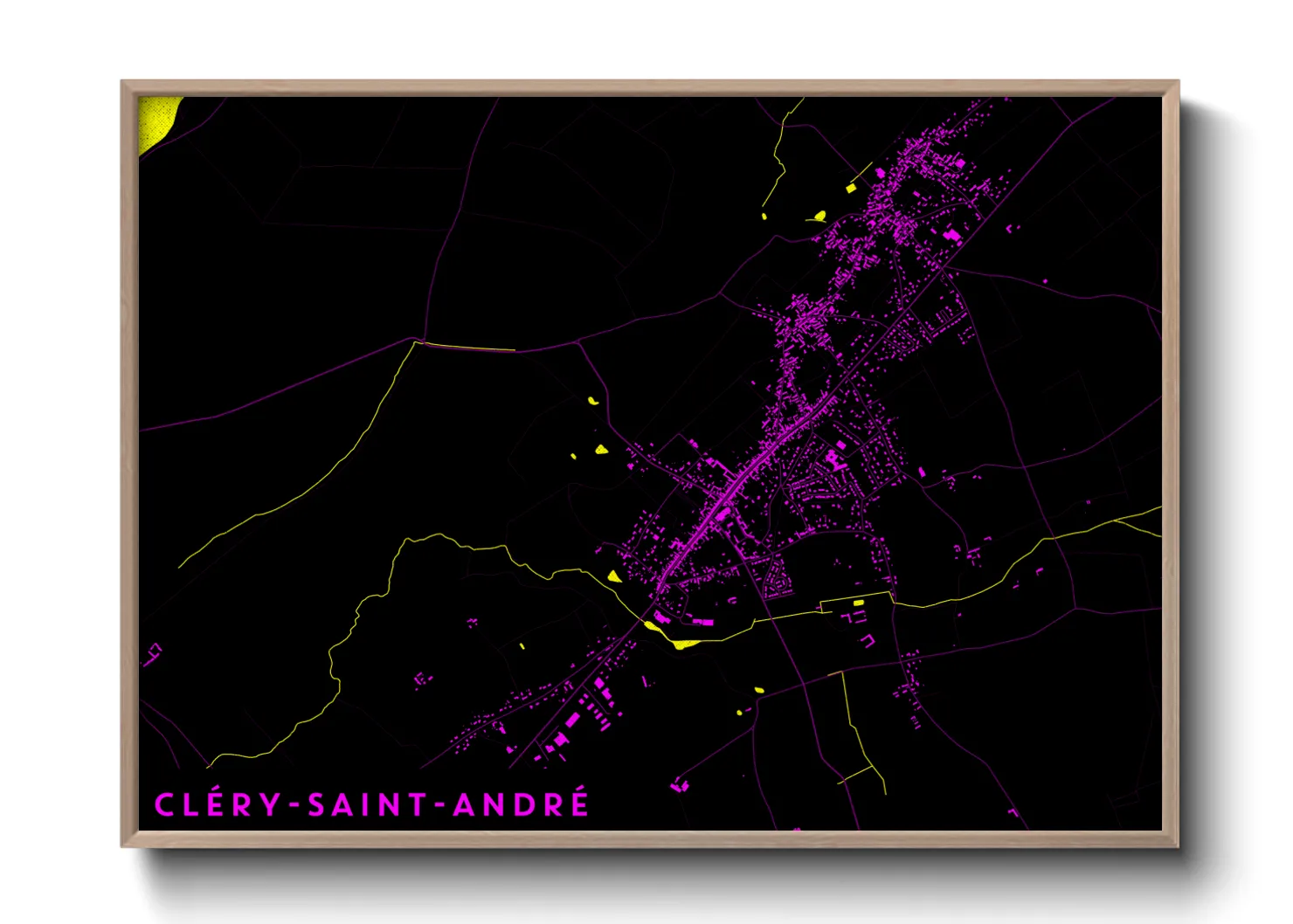 Une affiche de carte sur Cléry-Saint-André