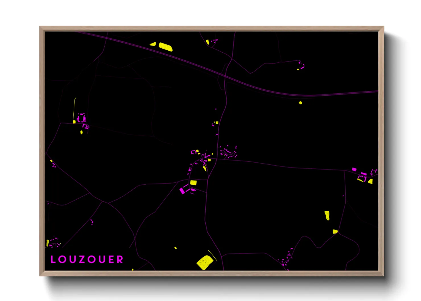 Une affiche de carte sur Louzouer