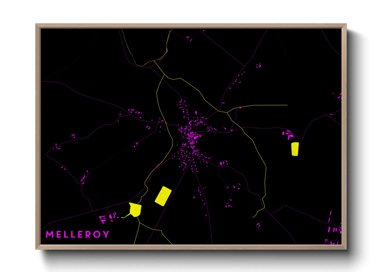 Une affiche de carte sur Melleroy