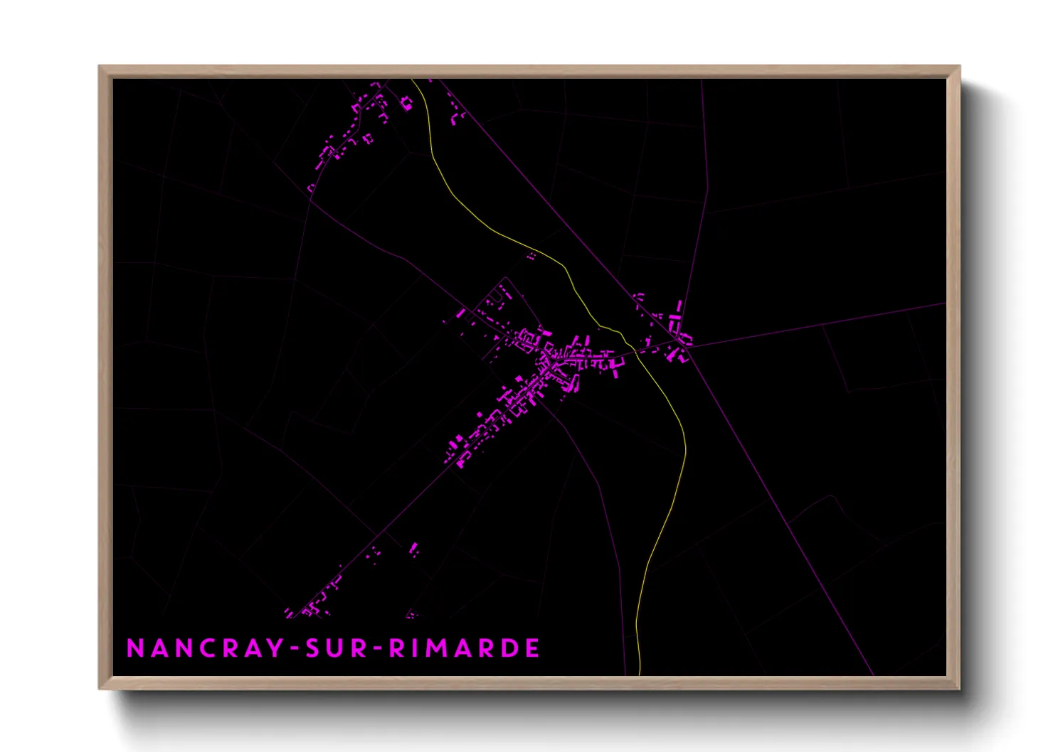 Une affiche de carte sur Nancray-sur-Rimarde