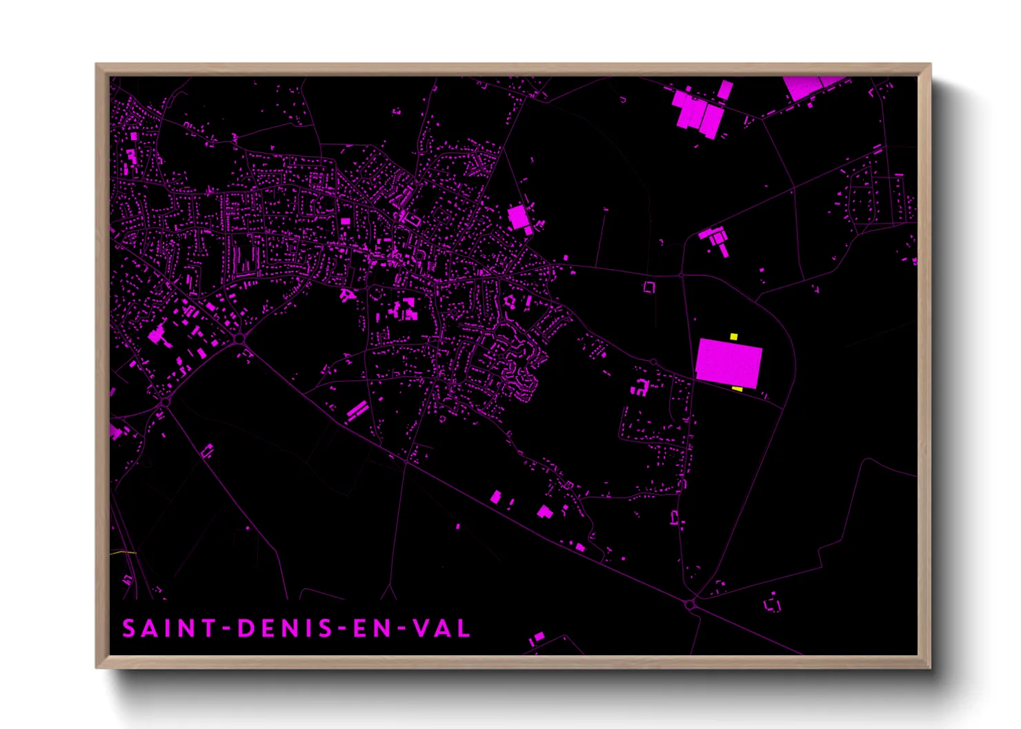 Une affiche de carte sur Saint-Denis-en-Val