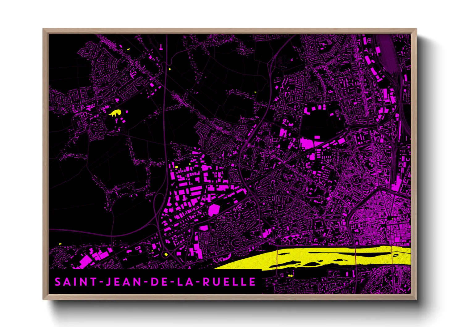 Une affiche de carte sur Saint-Jean-de-la-Ruelle