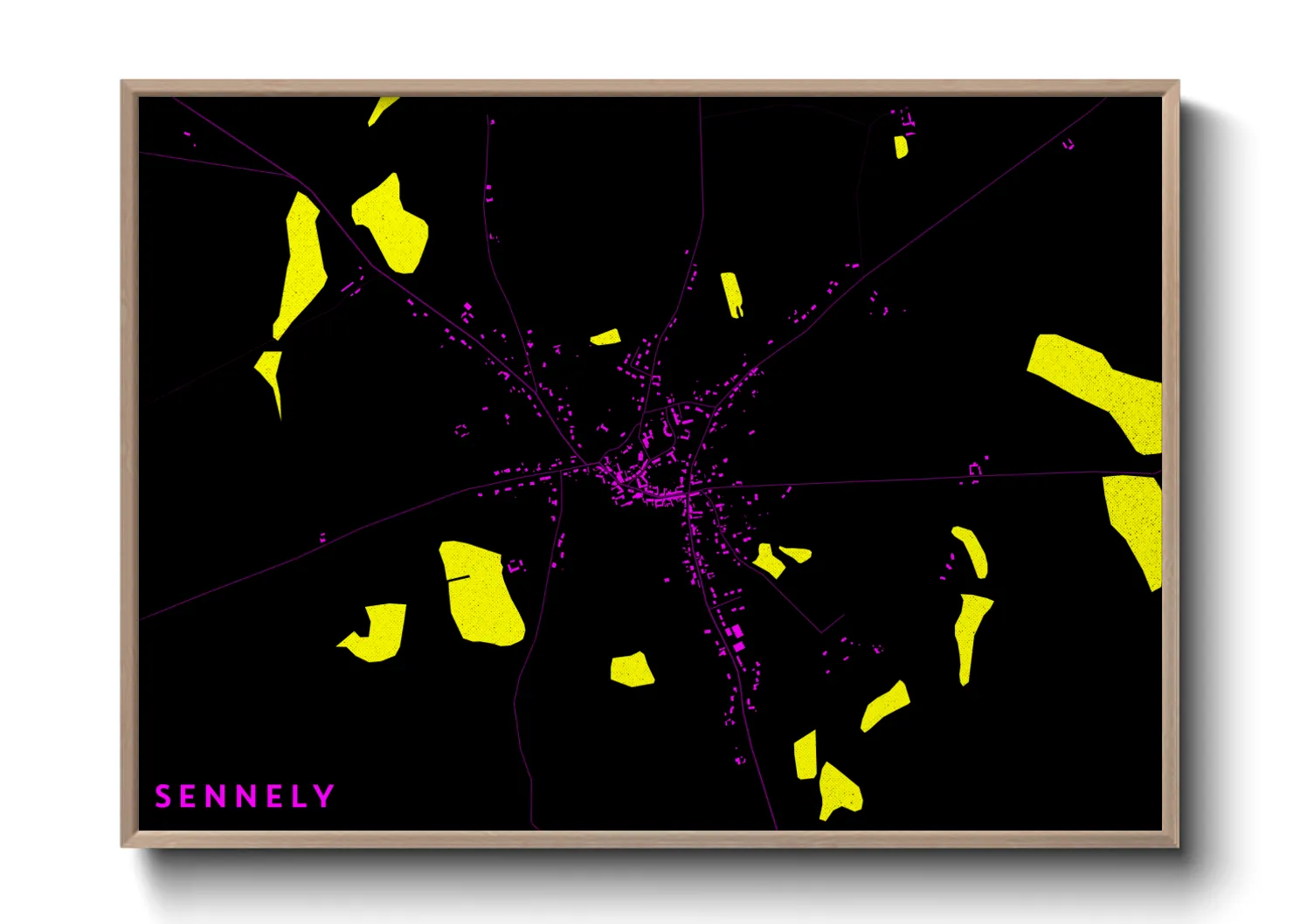 Une affiche de carte sur Sennely