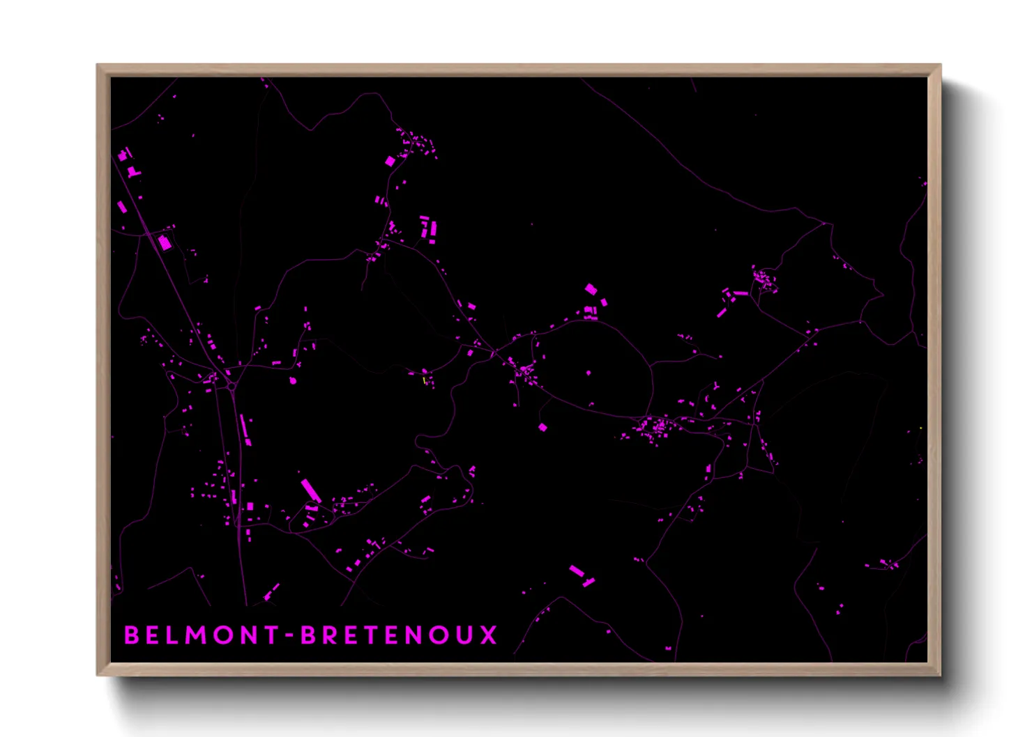 Une affiche de carte sur Belmont-Bretenoux