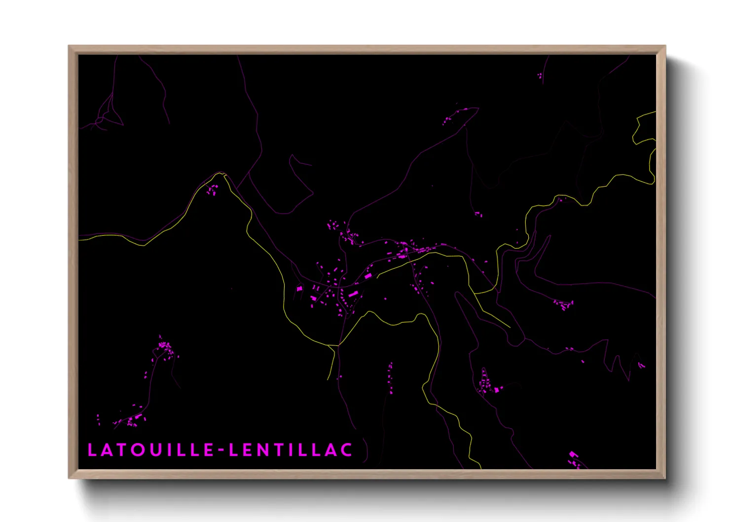 Une affiche de carte sur Latouille-Lentillac