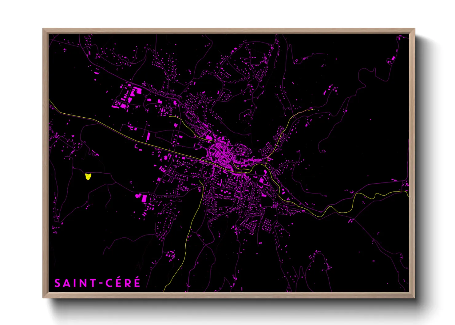 Une affiche de carte sur Saint-Céré