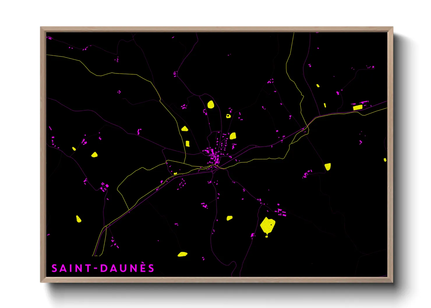 Une affiche de carte sur Saint-Daunès