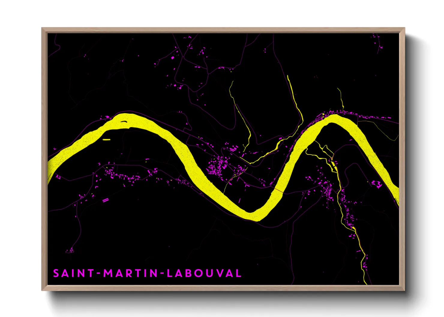 Une affiche de carte sur Saint-Martin-Labouval