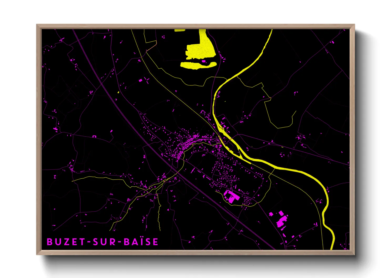 Une affiche de carte sur Buzet-sur-Baïse
