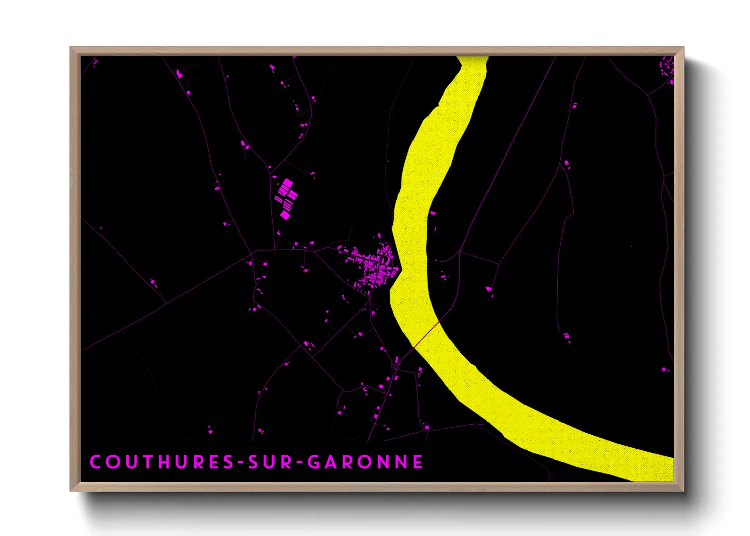 Une affiche de carte sur Couthures-sur-Garonne