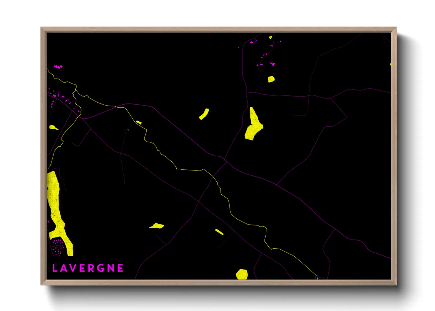 Une affiche de carte sur Lavergne