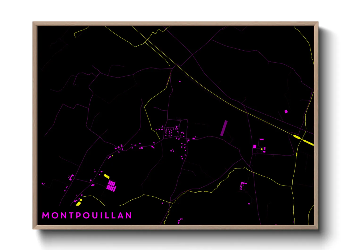 Une affiche de carte sur Montpouillan