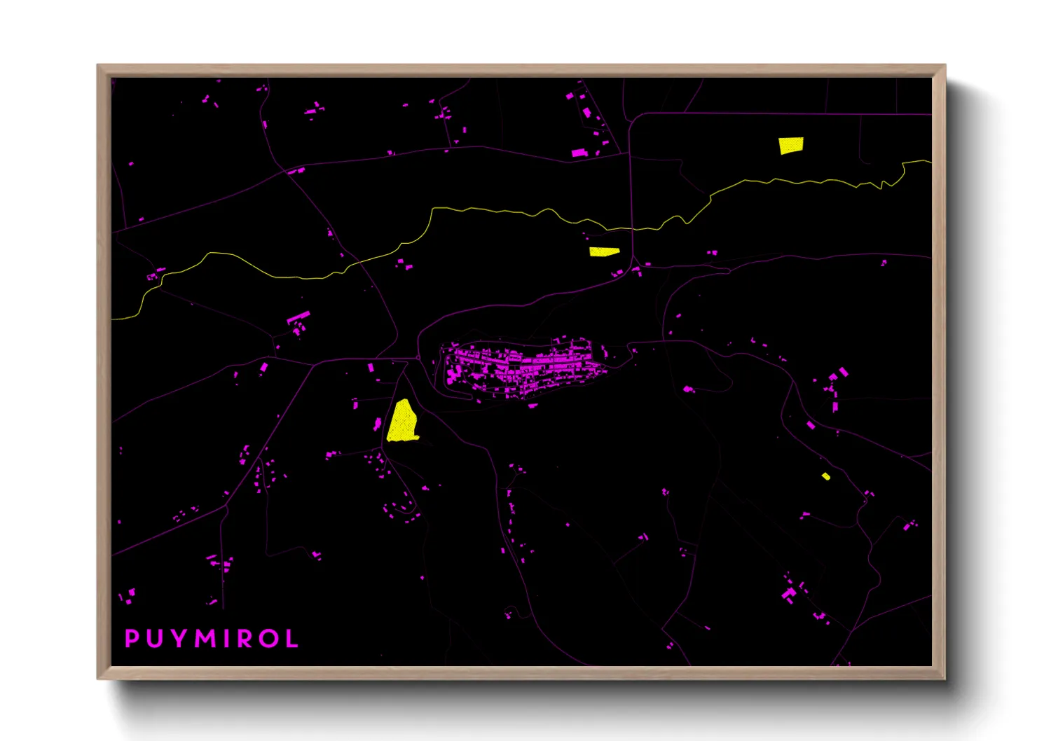 Une affiche de carte sur Puymirol
