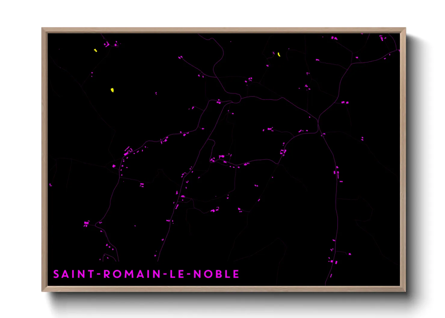 Une affiche de carte sur Saint-Romain-le-Noble