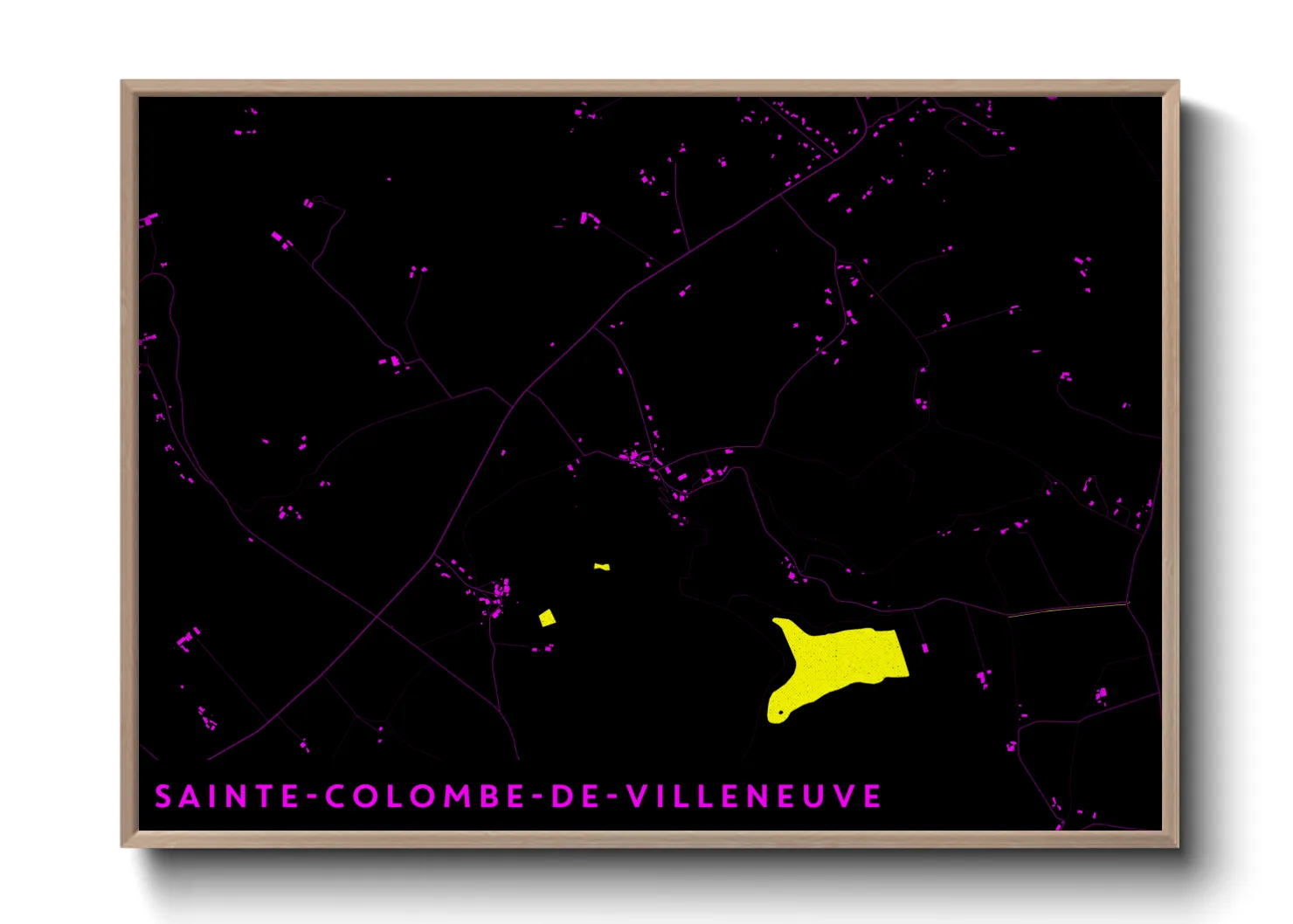 Une affiche de carte sur Sainte-Colombe-de-Villeneuve