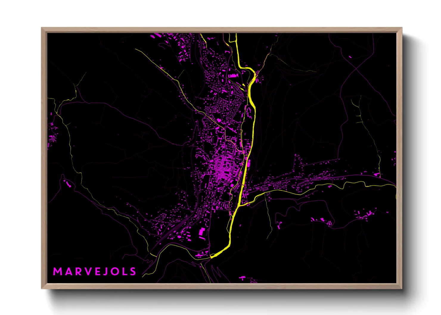 Une affiche de carte sur Marvejols