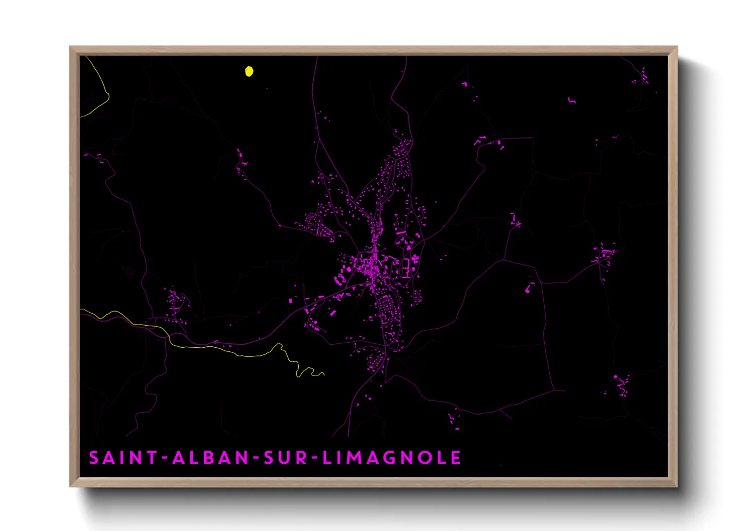 Une affiche de carte sur Saint-Alban-sur-Limagnole