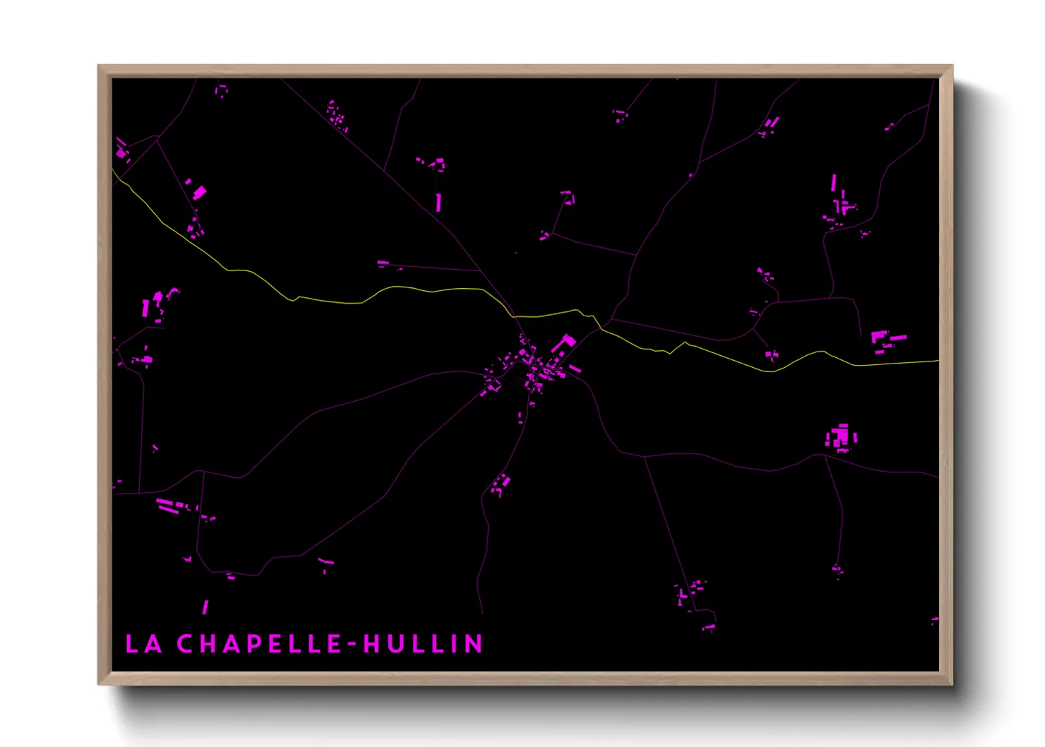 Une affiche de carte sur La Chapelle-Hullin