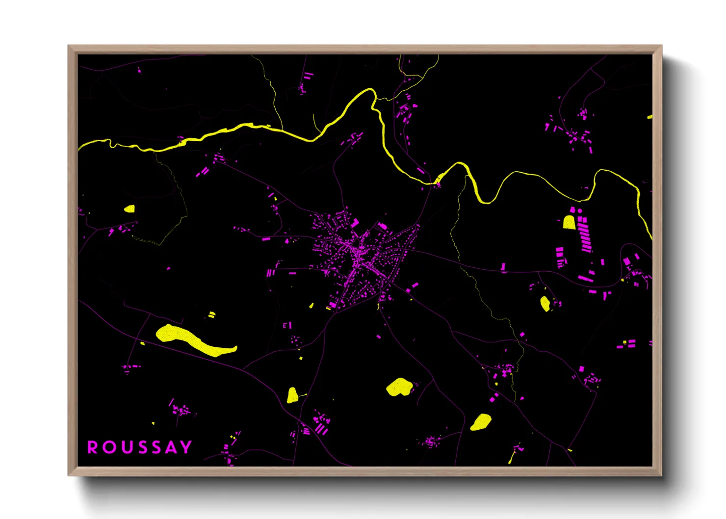 Une affiche de carte sur Roussay