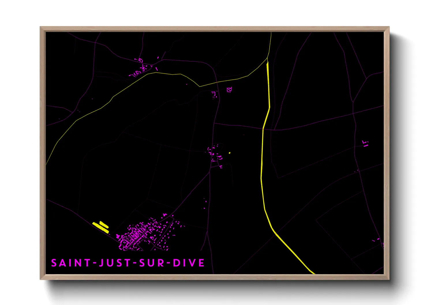 Une affiche de carte sur Saint-Just-sur-Dive