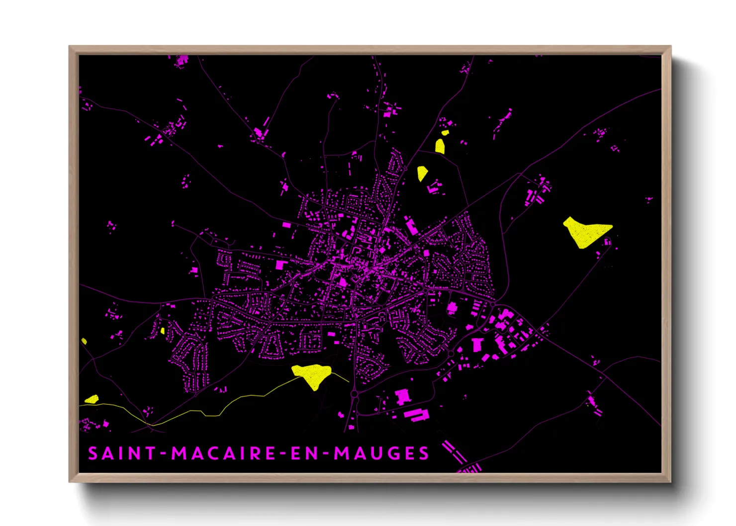 Une affiche de carte sur Saint-Macaire-en-Mauges