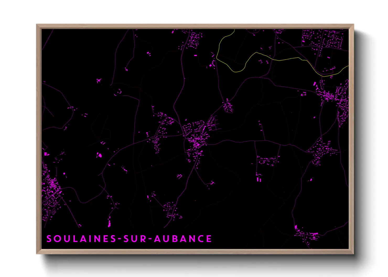Une affiche de carte sur Soulaines-sur-Aubance